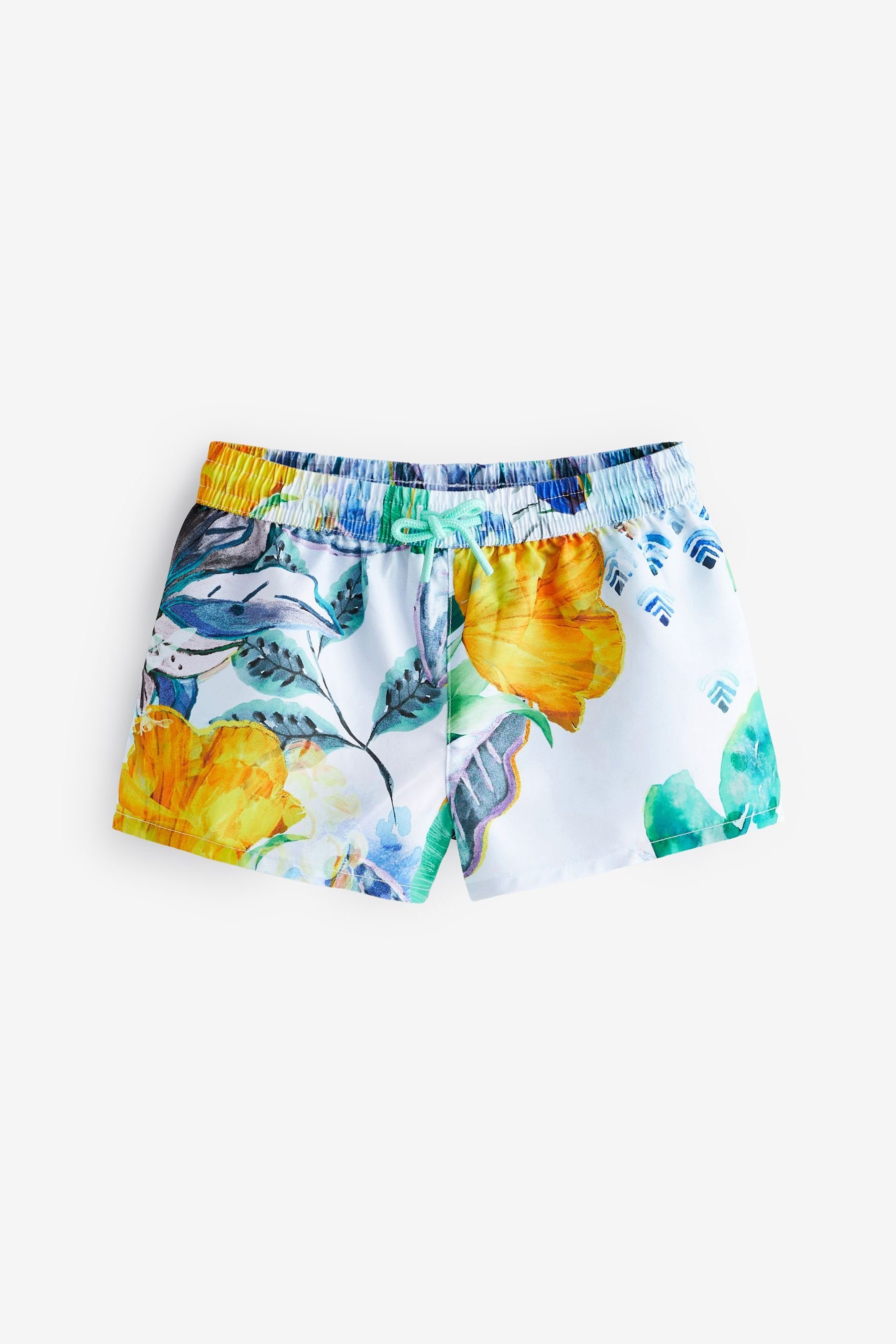 Next Strandshorts Schnell trocknende Strandshorts (1-tlg) Blue/Yellow Floral