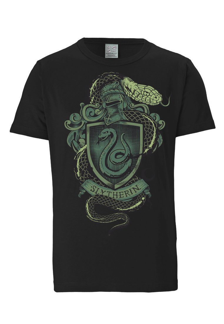 Logo T-Shirt LOGOSHIRT Frontdruck Slytherin mit coolem