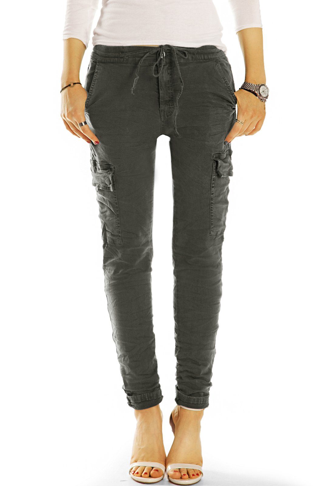 be styled Cargohose Cargo Hosen tapered, Slimfit low waist Hose stretch