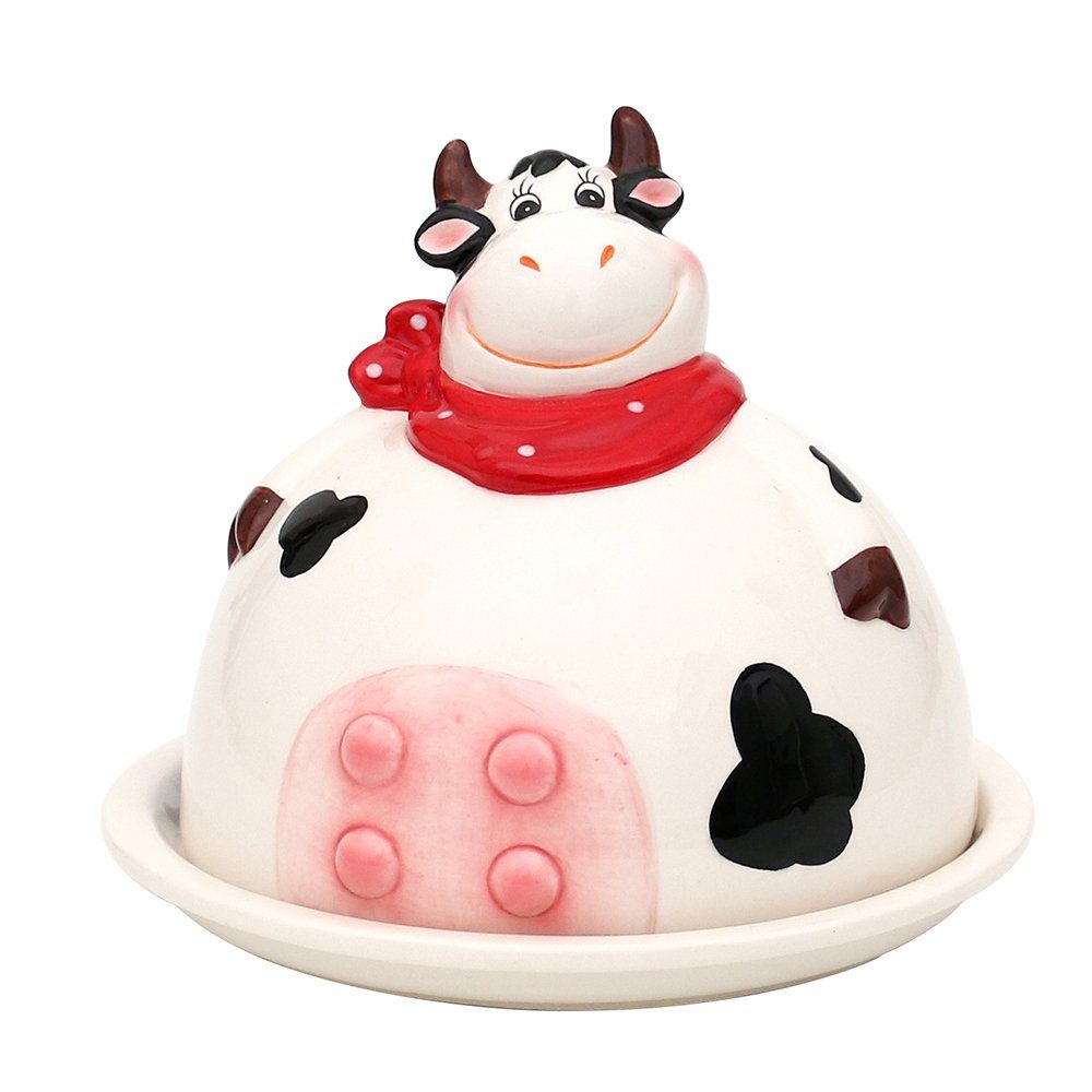 Dekohelden24 Butterglocke Keramik Butterdose / Butterglocke Kuh,(1-tlg)