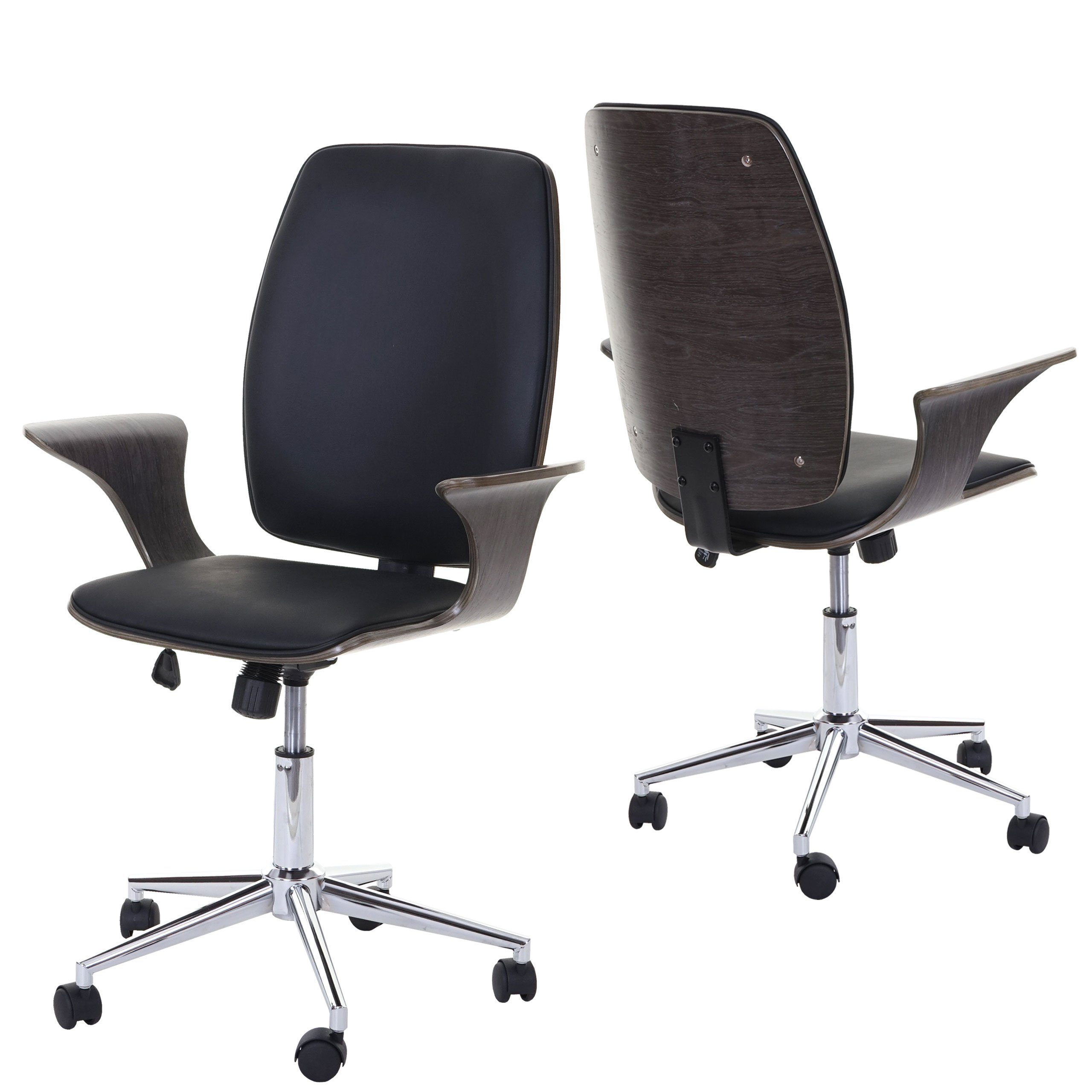 MCW Schreibtischstuhl MCW-C54, Wipptechnik, Sitzschale einstellbar, grau,schwarz mit Härtegrad Armlehnen