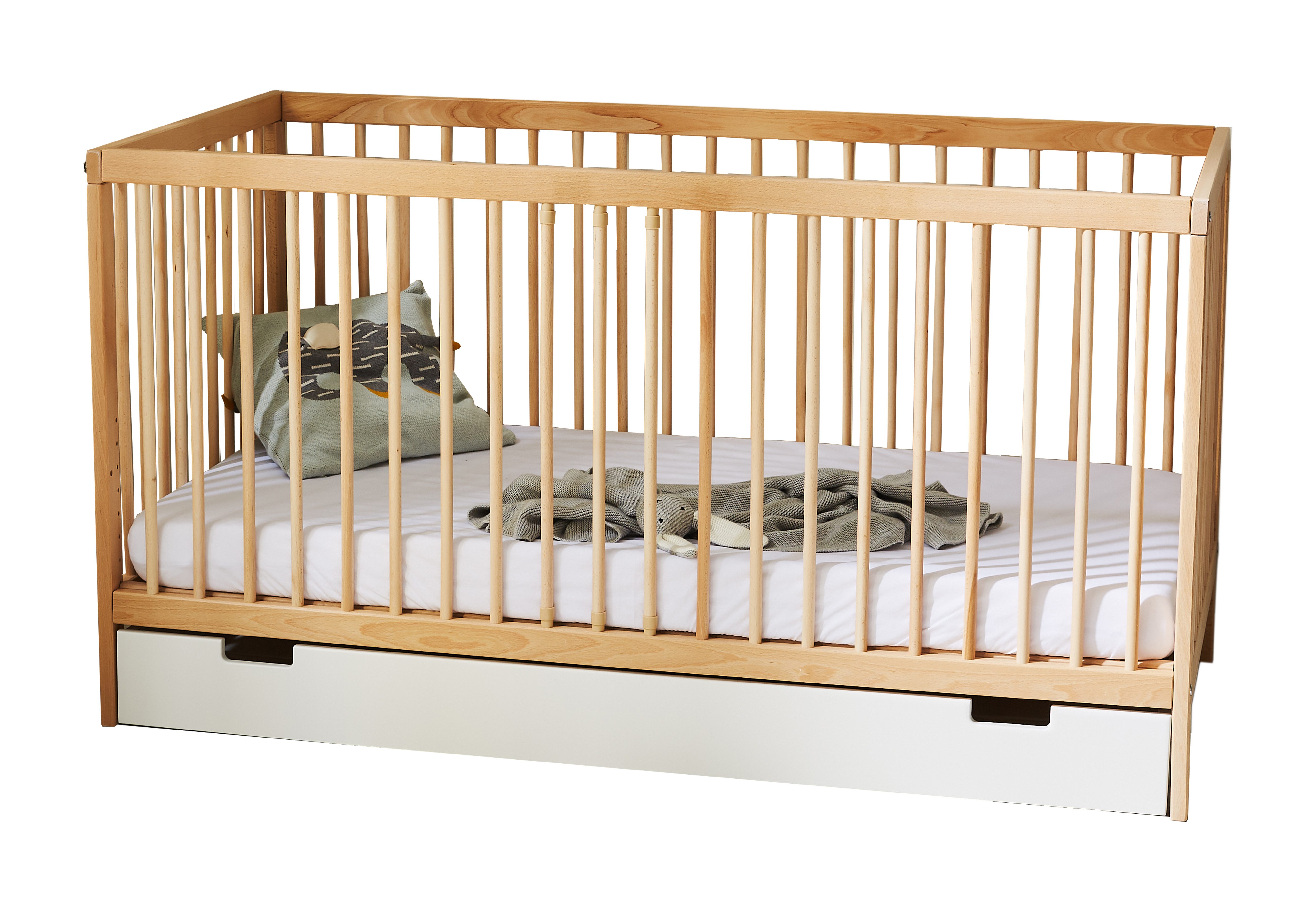 Babybett Kinderbett Gitterbett 60x120 und 70x140 cm höhenverstellbar