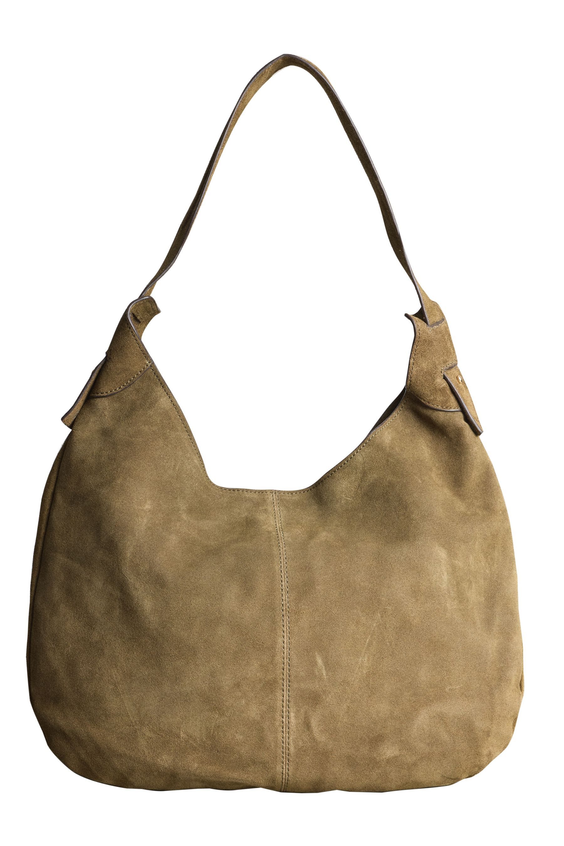 Next Umhängetasche N. Premium Lockere Schultertasche aus Veloursleder (1-tlg)