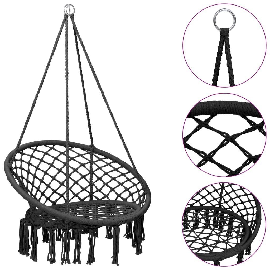 vidaXL Подвесноые стулья aus Baumwolle in Anthrazit (D: 80 cm)