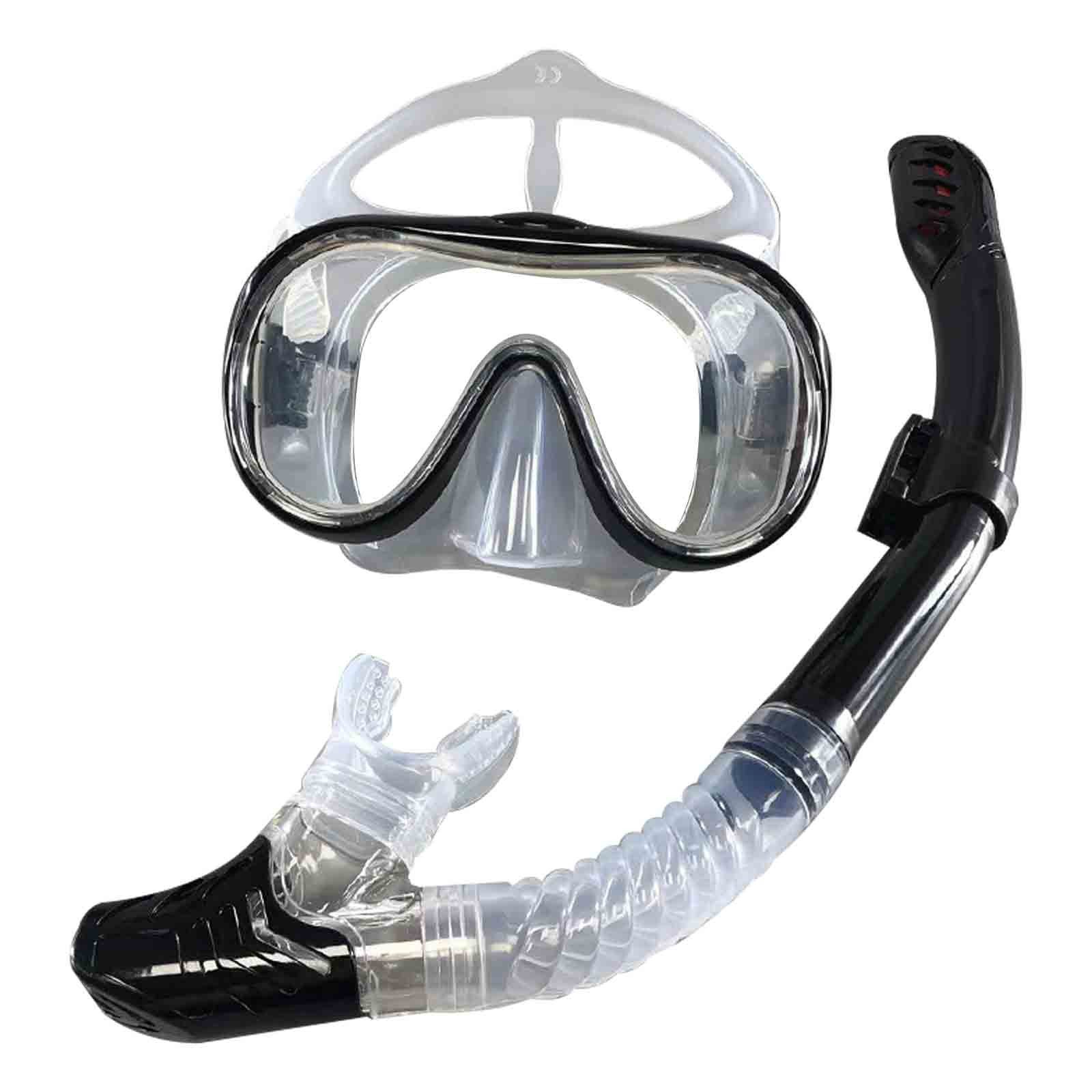 WISHDOR Schnorchel Schnorchelset Schnorchelmaske Schnorcheln Set Taucherbrille Erwachsene (1 St., Anti-Leck Anti-Fog Tauchmaske Dry Schnorchel aus Gehärtetem Glas), Trocken Schnorchel Schwimmen und Tauchen