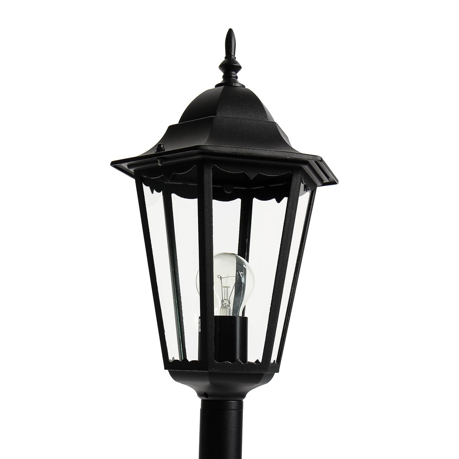 Licht-Erlebnisse ohne Rustikal für Schwarz Gartenlampe Stehleuchte außen BRISTOL, Leuchtmittel, Außen-Stehlampe