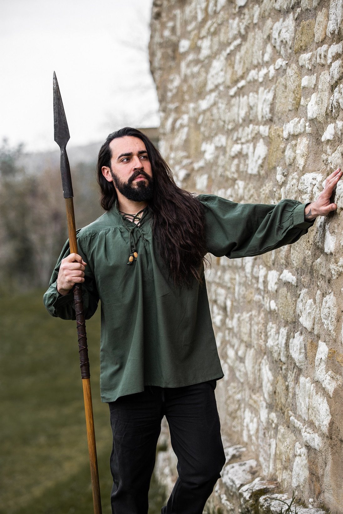 Leonardo Carbone Ritter-Kostüm Stehkragen-Schnürhemd "Friedrich", Legendäre Markenqualität für epische Abenteuer