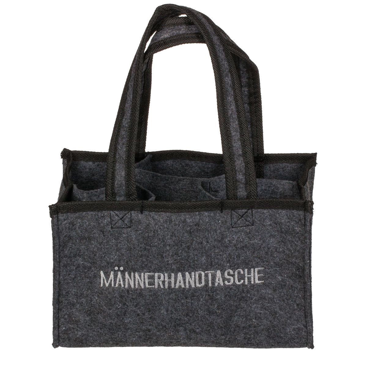 Out of the Blue Tragetasche Flaschenträger anthrazit 6 Flaschen Männerhandtasche Filztasche Bier (1-tlg), persönliche Geschenkidee