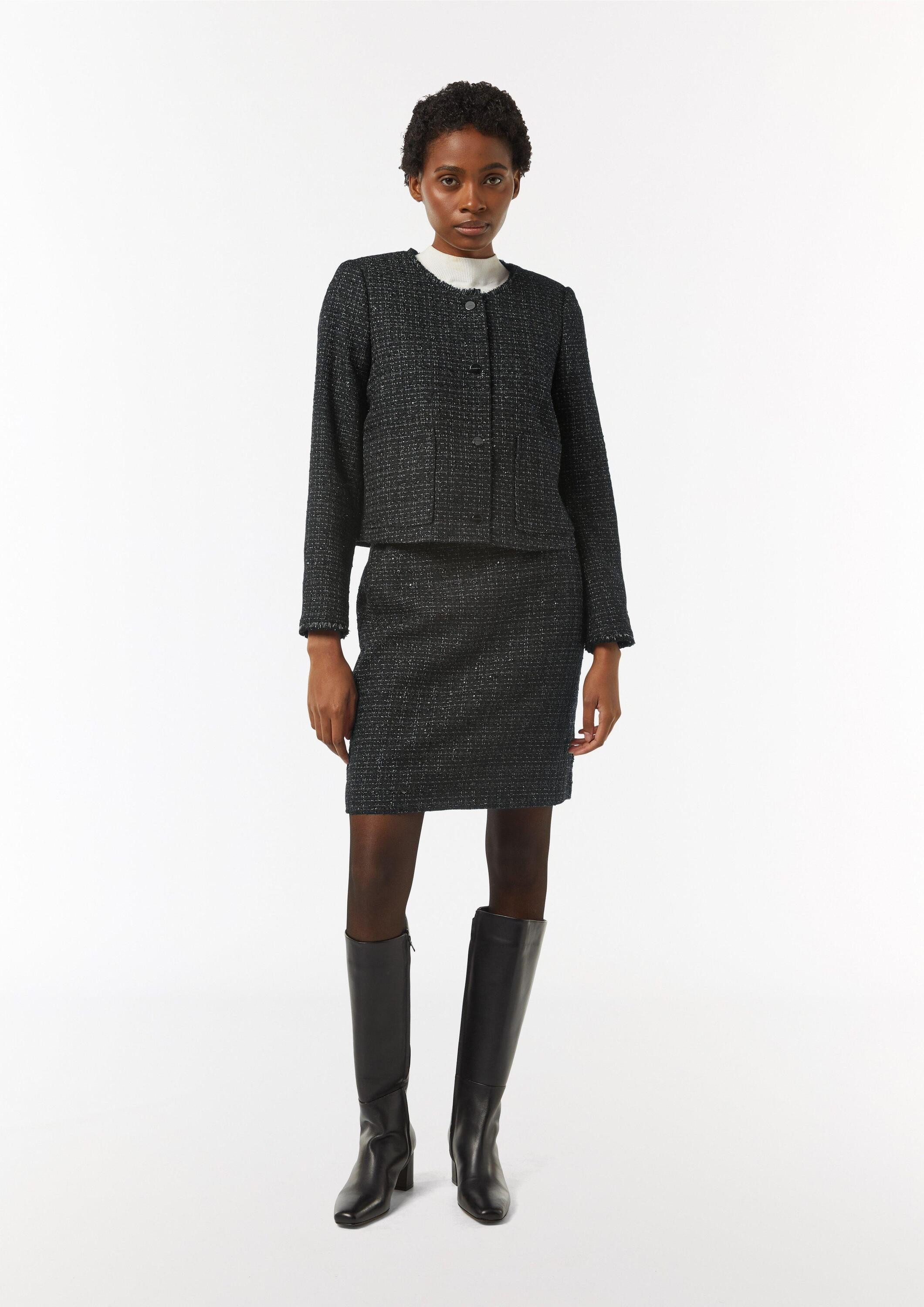 comma Minirock Rock Kurzer Bouclé-Rock mit Glitzergarn günstig online kaufen