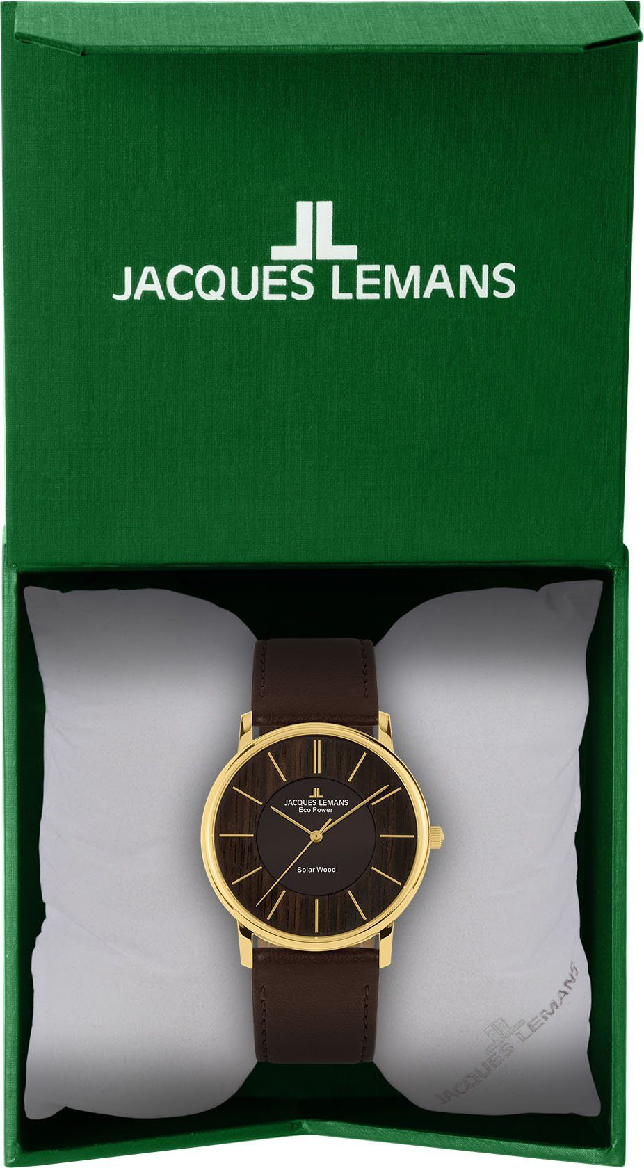 Jacques Lemans Solaruhr 1-2105B Wood, Solar Eco Power gold