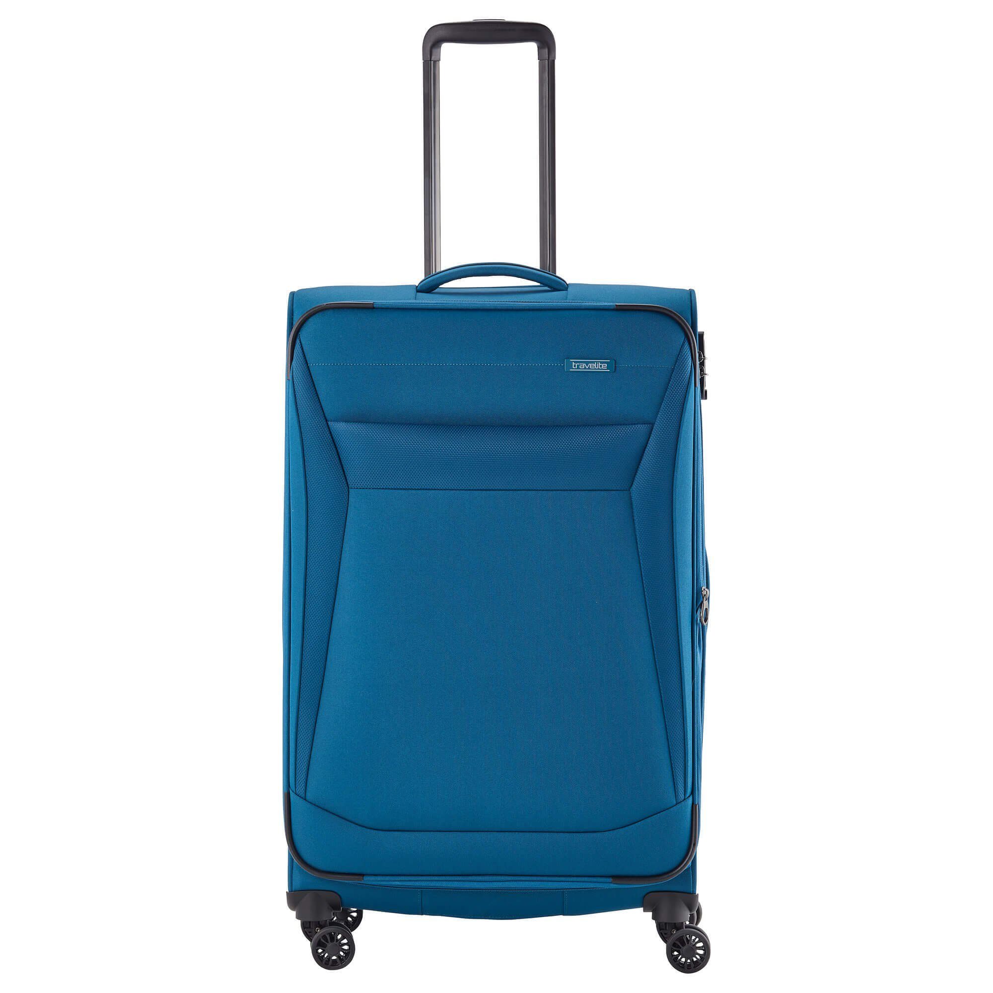 travelite Trolley Chios - 4-Rollen-Trolley L 78 cm erw., 4 Rollen petrol