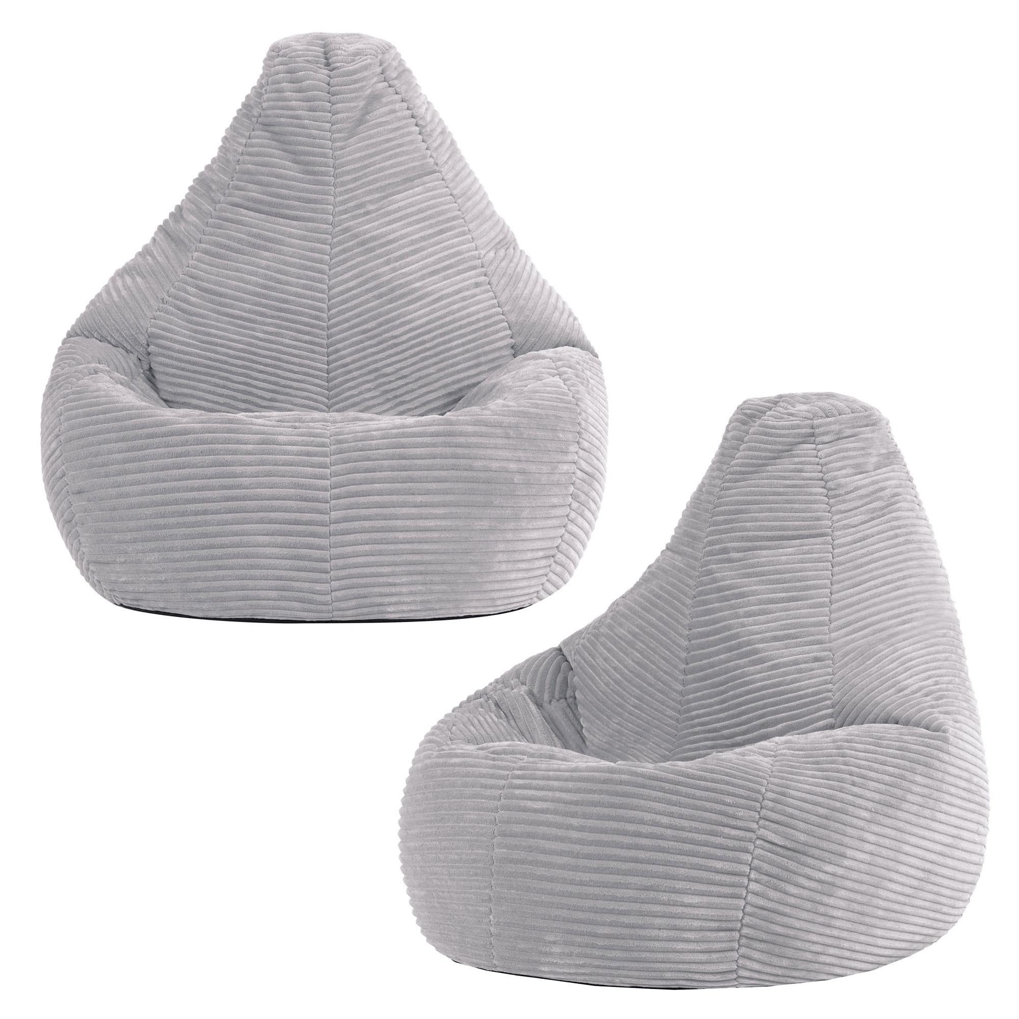 icon Sitzsack 2er Set Kinder Sessel aus Cord Flauschig „Dalton", 69x59x65cm, Made in Germany, für Kinderzimmer, mit Füllung