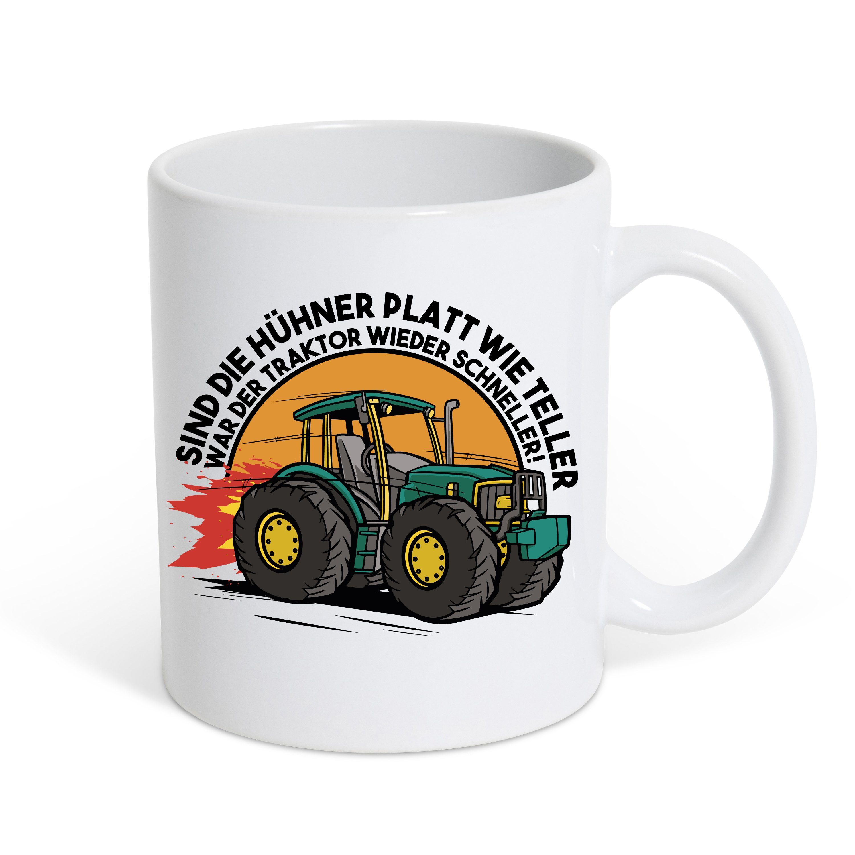 lustigem Traktor Keramik, Motiv mit Designz Farmer Youth Geschenk, Kaffeetasse Tasse Weiss