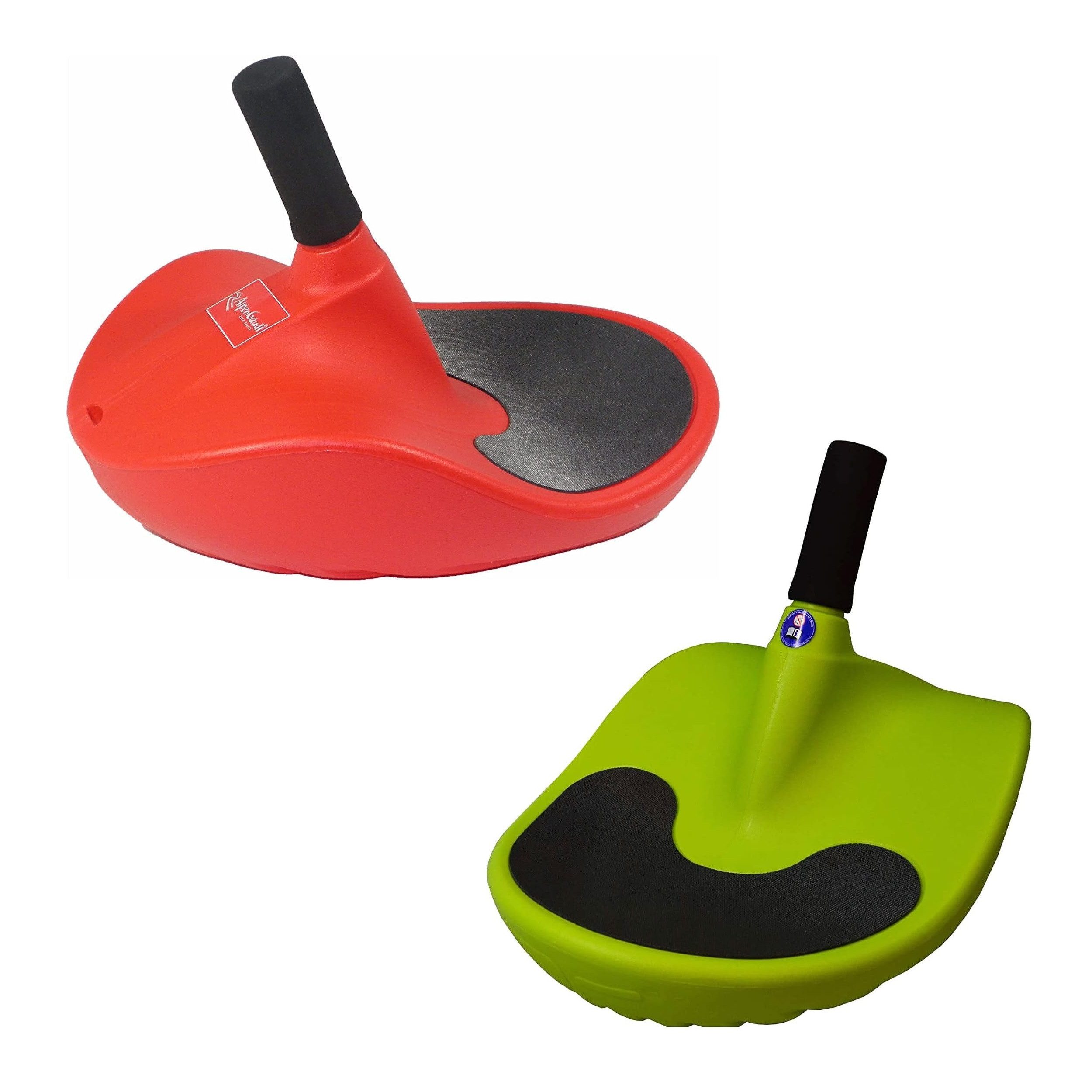 AlpenGaudi® Bob Zipfelbob Set, Rot + Grün, mit Handgriff, bis 100 kg, ideal als Rodel, Bob & Schlitten