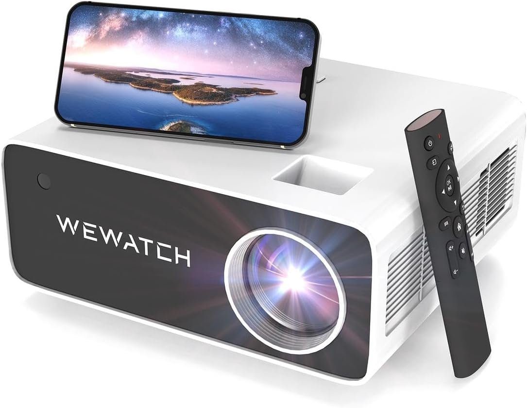 WEWATCH Portabler Projektor (20000:1, 3840 x 2160 px, Beamer 5G WiFi Bluetooth, Full HD 1080P, 4K Heimkino 19000L Fire Stick) | LCD-Beamer
