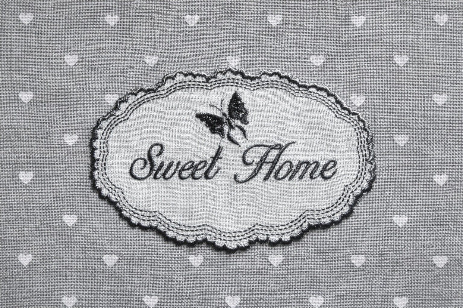 WILLKOMMEN ZUHAUSE by ALBANI GROUP Scheibengardine Scheibengardine "Sweet Home", Schlaufen, halbtransparent