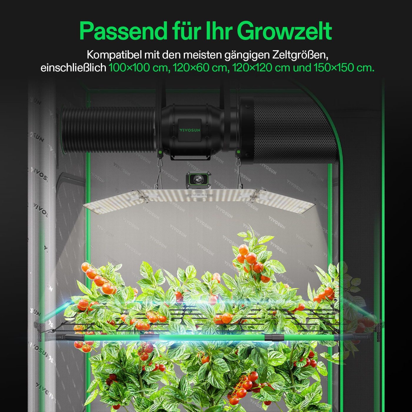 VIVOSUN Stabilisierungsprofil VIVOSUN High CFM Stangen-Set, 100-150 cm für Growbox und Growzelt – Bild 3 von 5