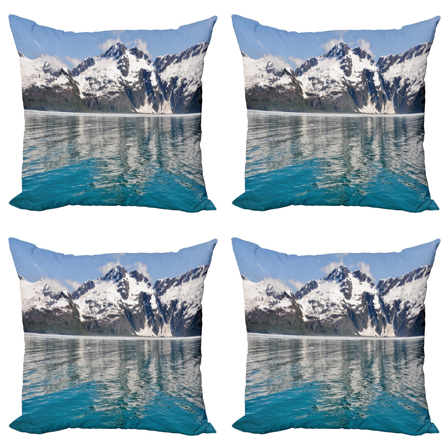 Kissenbezüge Modern Accent Doppelseitiger Digitaldruck, Abakuhaus (4 Stück), Alaska Aialik Bay Kenai Fjords