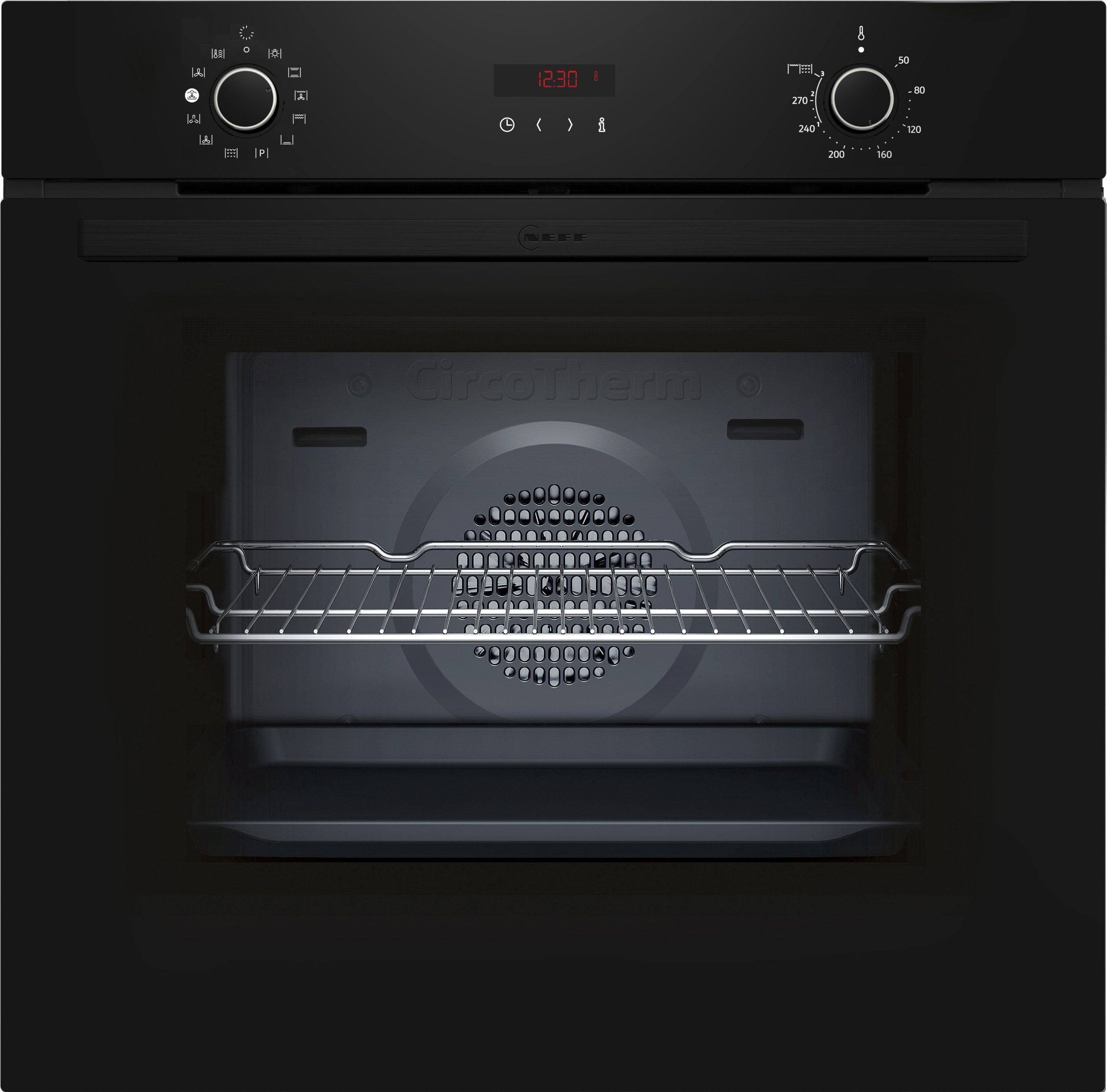 NEFF Pyrolyse Backofen N 30 B2CVG6AK3, mit Teleskopauszug nachrüstbar, Pyrolyse-Selbstreinigung, Knuspriges Base Steam & Pyrolyse-Selbstreinigung