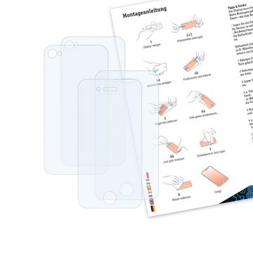 Bruni Schutzfolie Glasklare Displayschutzfolie für iPhone 4 / 4s, (2er Set), praktisch unsichtbar