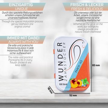 Perfekto24 Mundpflegecenter Wunder Zahnstocher mit Geschmack - 3er Bundle Pfirsich/Ice