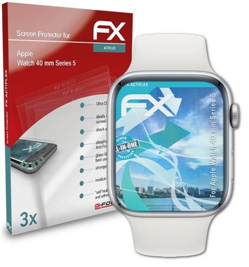 atFoliX Schutzfolie Displayschutzfolie für Apple Watch 40 mm Series 5, (3 Folien), Ultraklar und flexibel