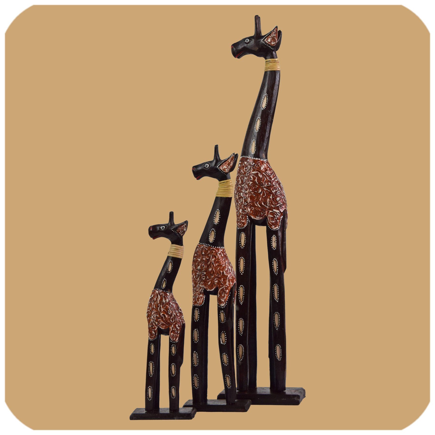 Dekofigur afrikanische Giraffe SIMANDRA Holzfigur
