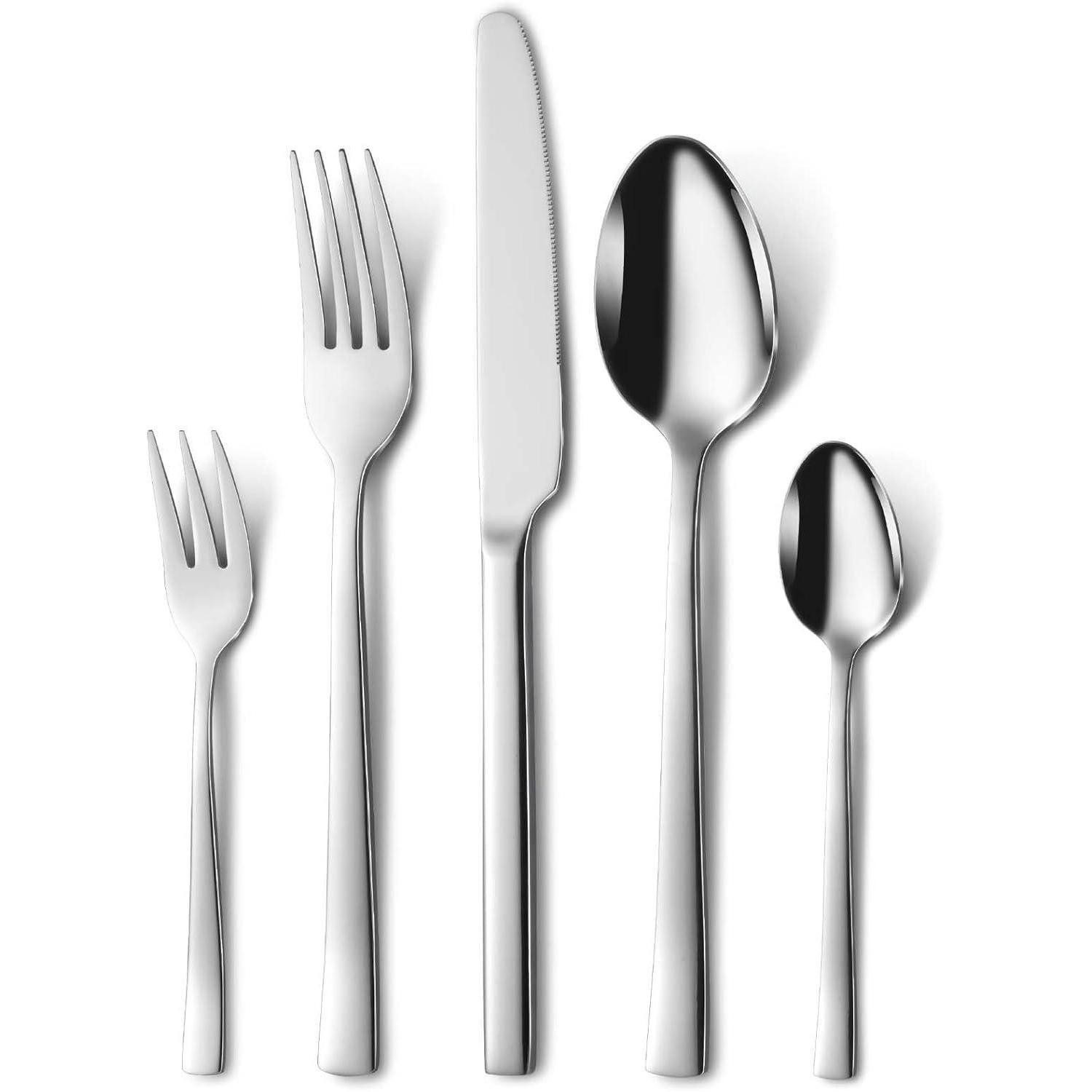 LuxusKollektion Salatbesteck Besteckset 6 Personen Edelstahl Gabel 30 Teilig Silber 30 teilig