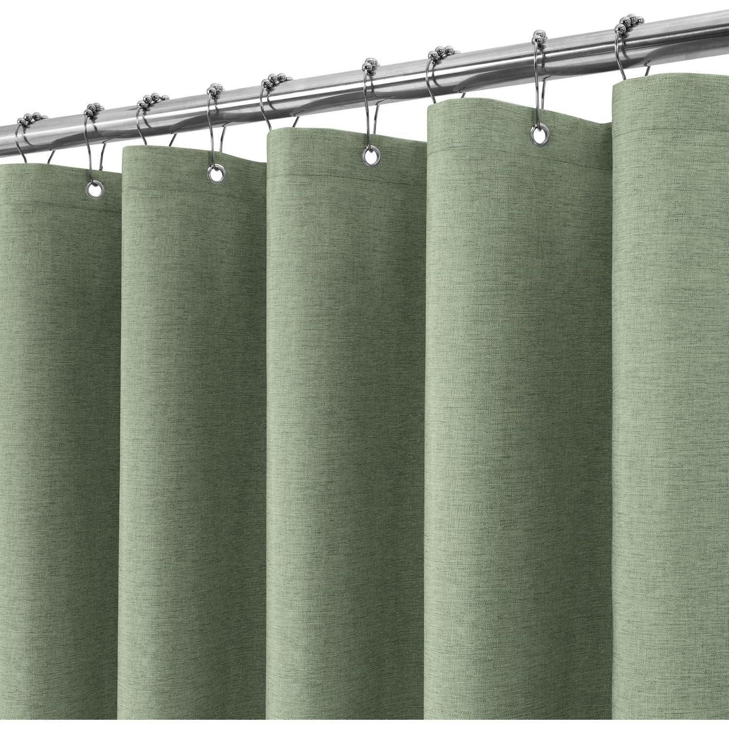 LuxusKollektion Duschvorhang Duschvorhang Leinen Leinen - Grün H182 x B152 cm (1er Pack) Breite 152 cm (1-tlg)