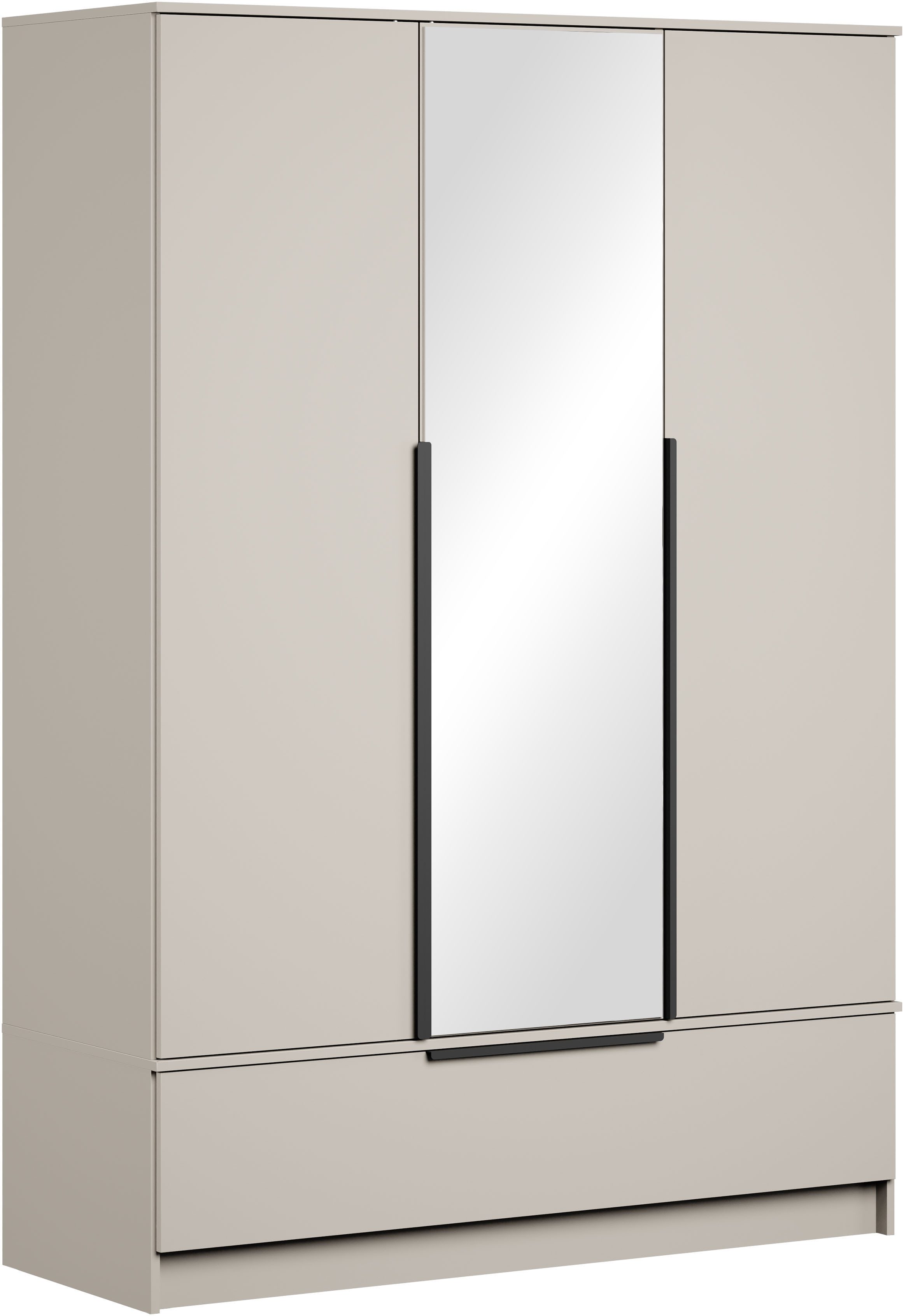 Home affaire Kleiderschrank Spirit Kleiderschrank mit Spiegel, Schublade und 2 Kleiderstangen Mit schwarzen Metallgriffen – viel Stauraum und flexible Aufteilung