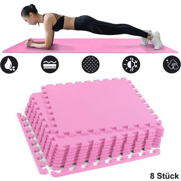 RAMROXX Bodenschutzmatte EVA Fitness Puzzle Unterlegmatten Pink 50x50cm 10mm 8 Stück