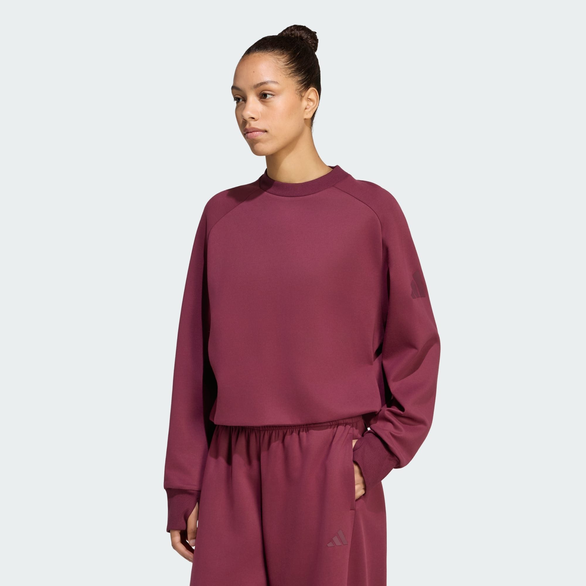 adidas Sportswear Sweatshirt SOFT LUX WINTER-SWEATSHIRT, GEWIRKTES MATERIAL (1-tlg)
