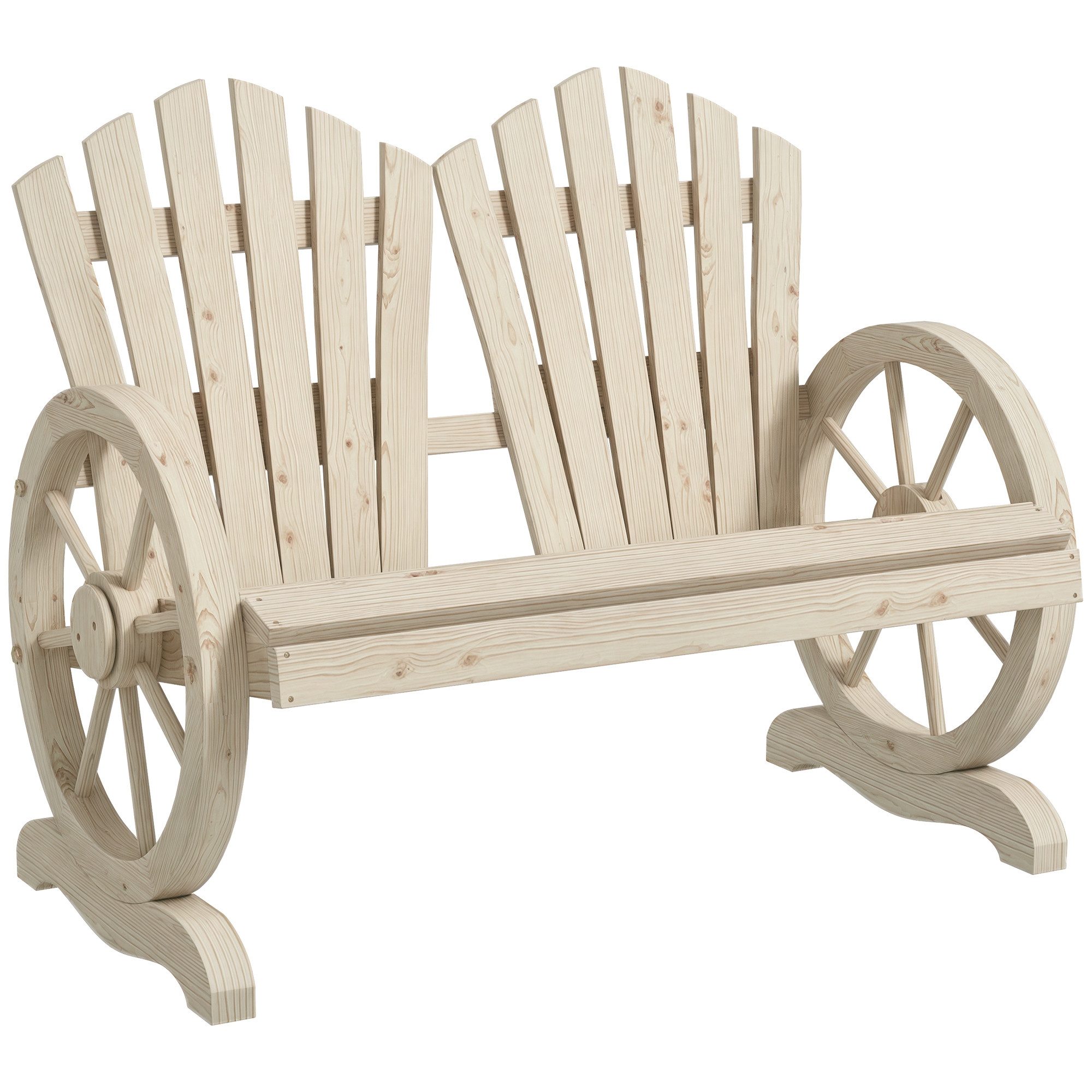 Outsunny Bank Gartenbank mit Armlehne, Sitzbank (Bank, 1-St., Gartenbank), 2 Sitzer – Bild 2 von 5