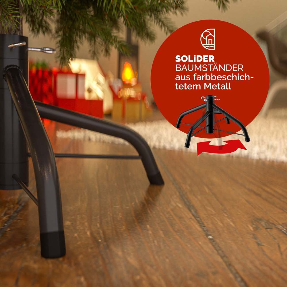 Casaria Künstlicher Weihnachtsbaum, 140 cm LED Lichterkette Edeltanne 470 Spitzen Naturgetreu