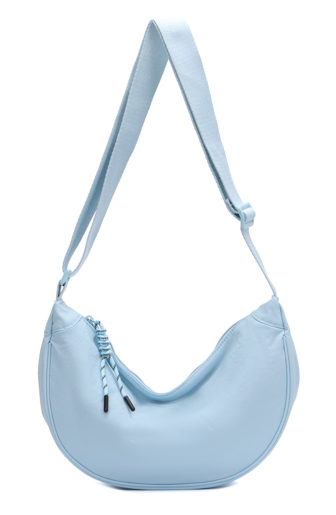 ITALYSHOP24 Schultertasche Damen Tasche MOON Bodybag Brusttasche CrossBody UNISEX Nylon, HERREN Hobo Bag Runde Umhängetasche Hüfttasche Crossover Reise modern