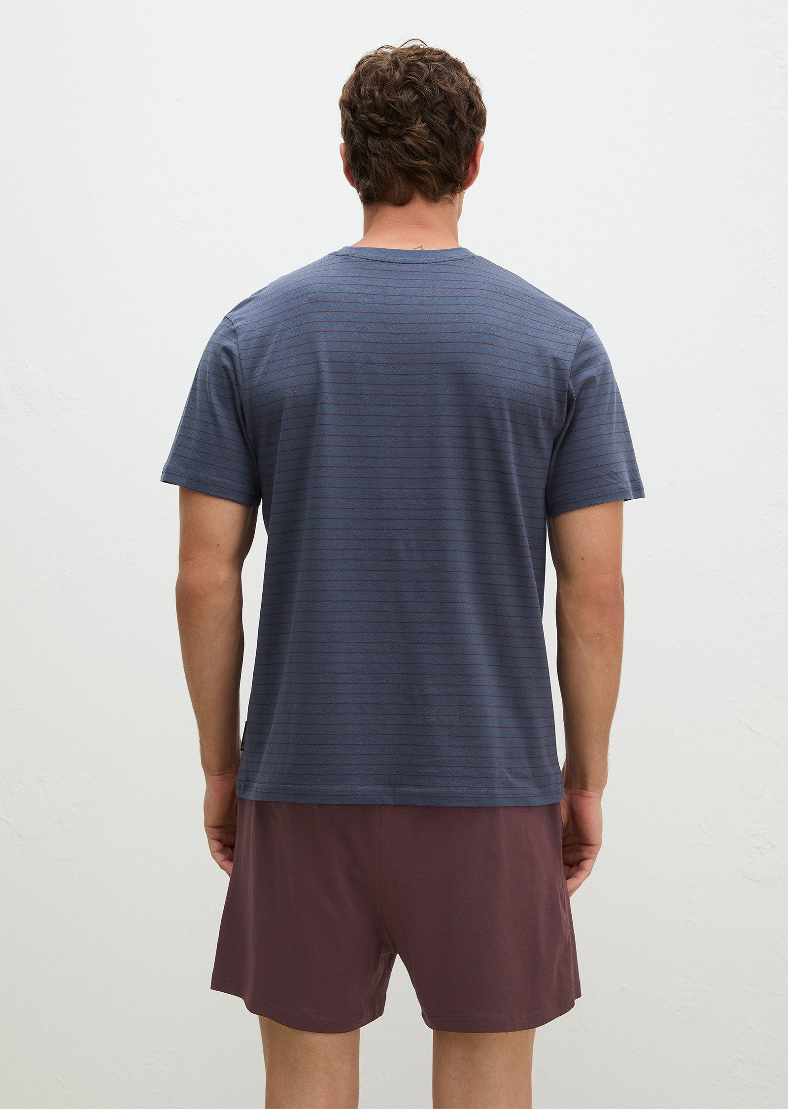 Marc O'Polo Shorty aus Baumwoll-Jersey, mit geometrischen Prints und feinen Streifen – Bild 3 von 4