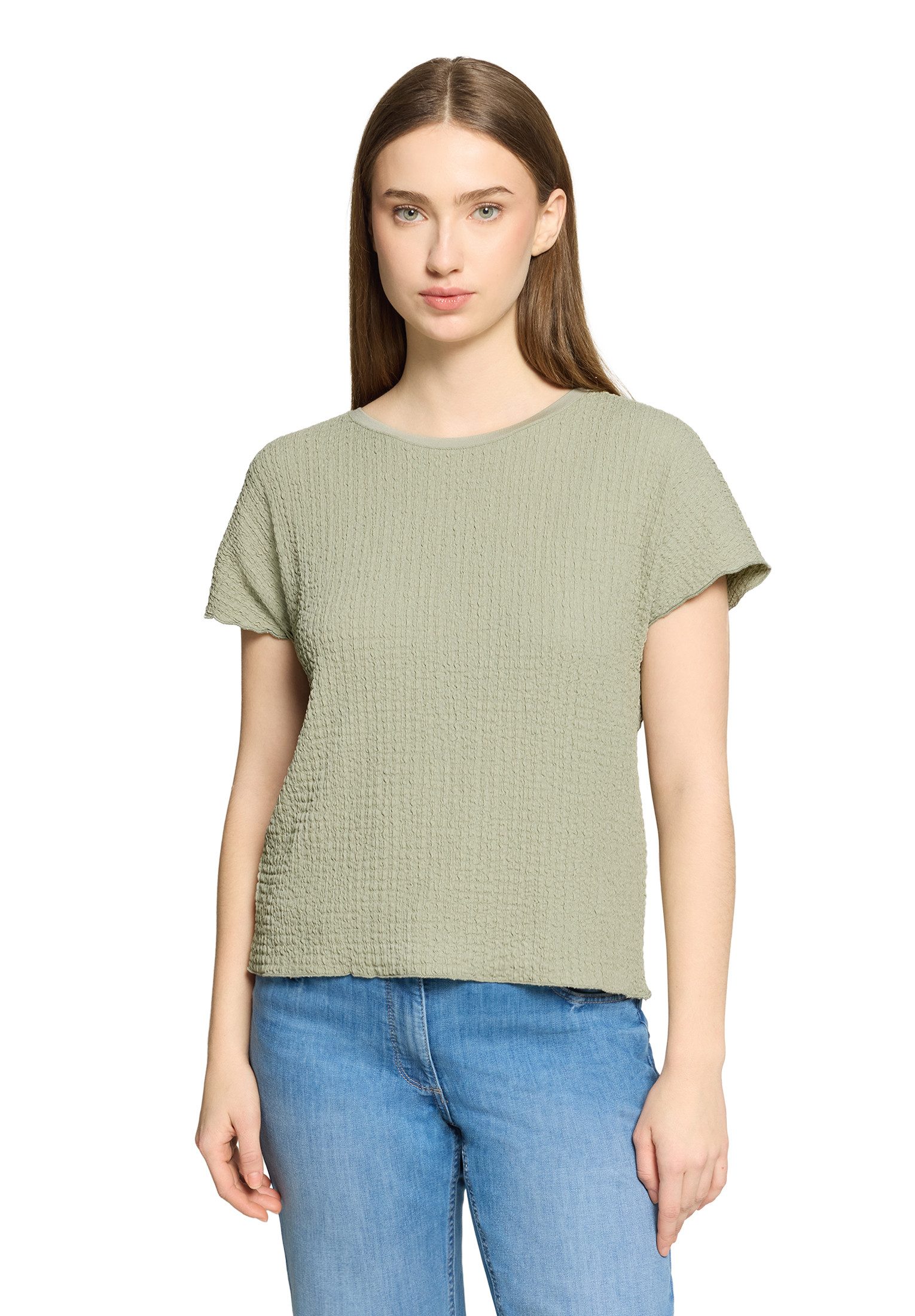 Kurzarmshirt Damen mit U-Boot-Ausschnitt