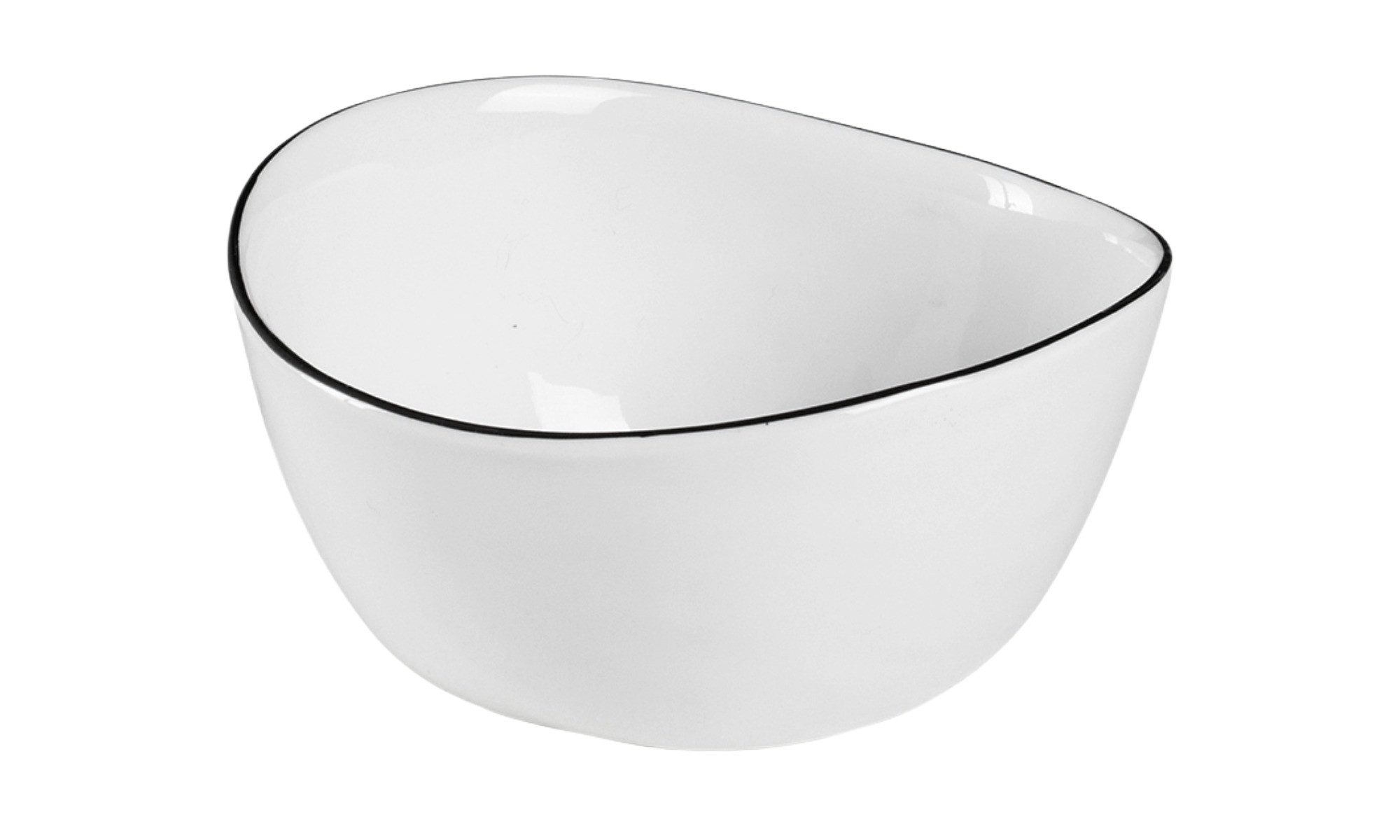 Broste Copenhagen Schale Broste Copenhagen Salt Schüssel Porzellan White w/Black Rim, Porzellan