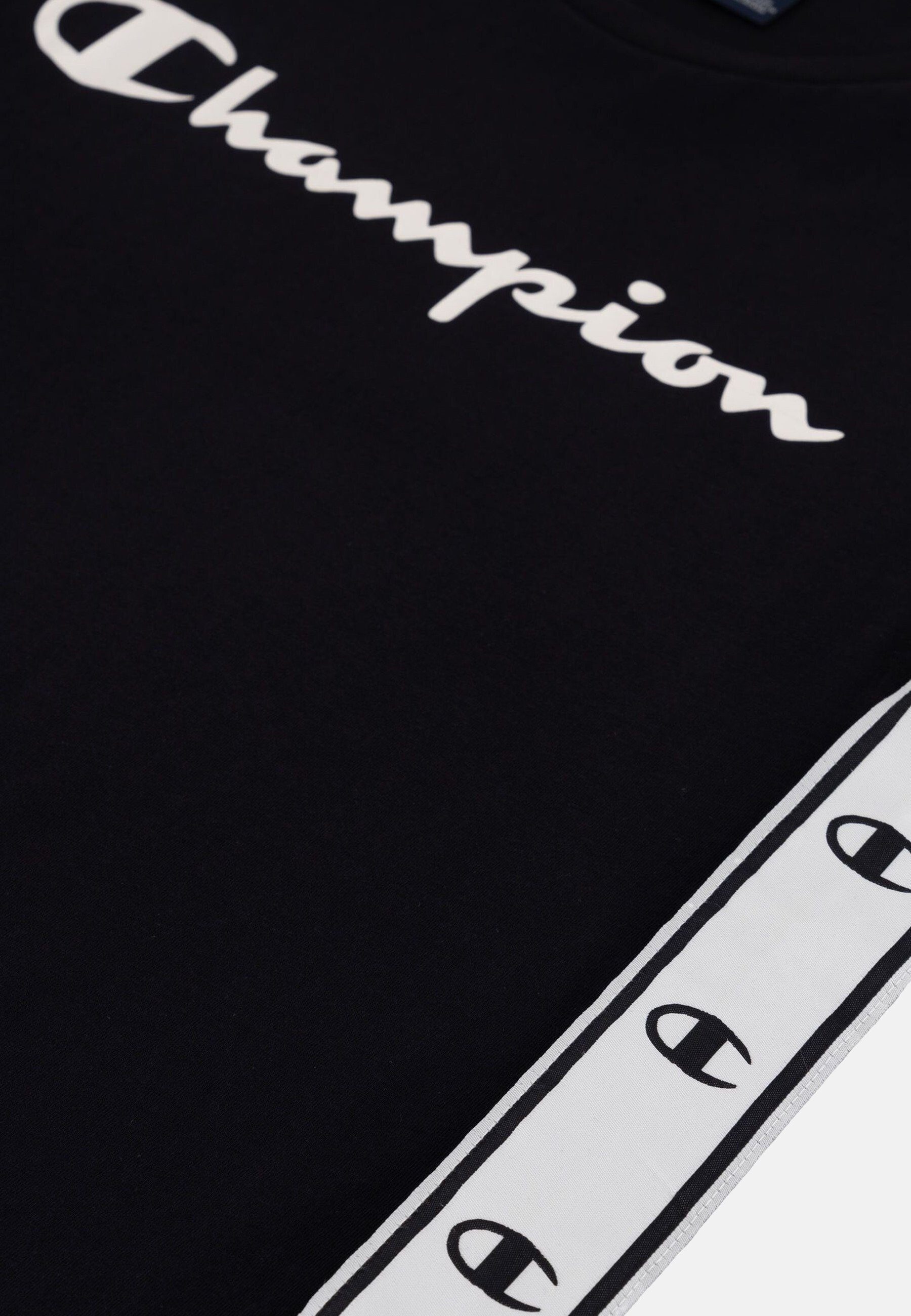 Baumwoll-T-Shirt T-Shirt seitlichem Logoband mit schwarz Shirt und Champion