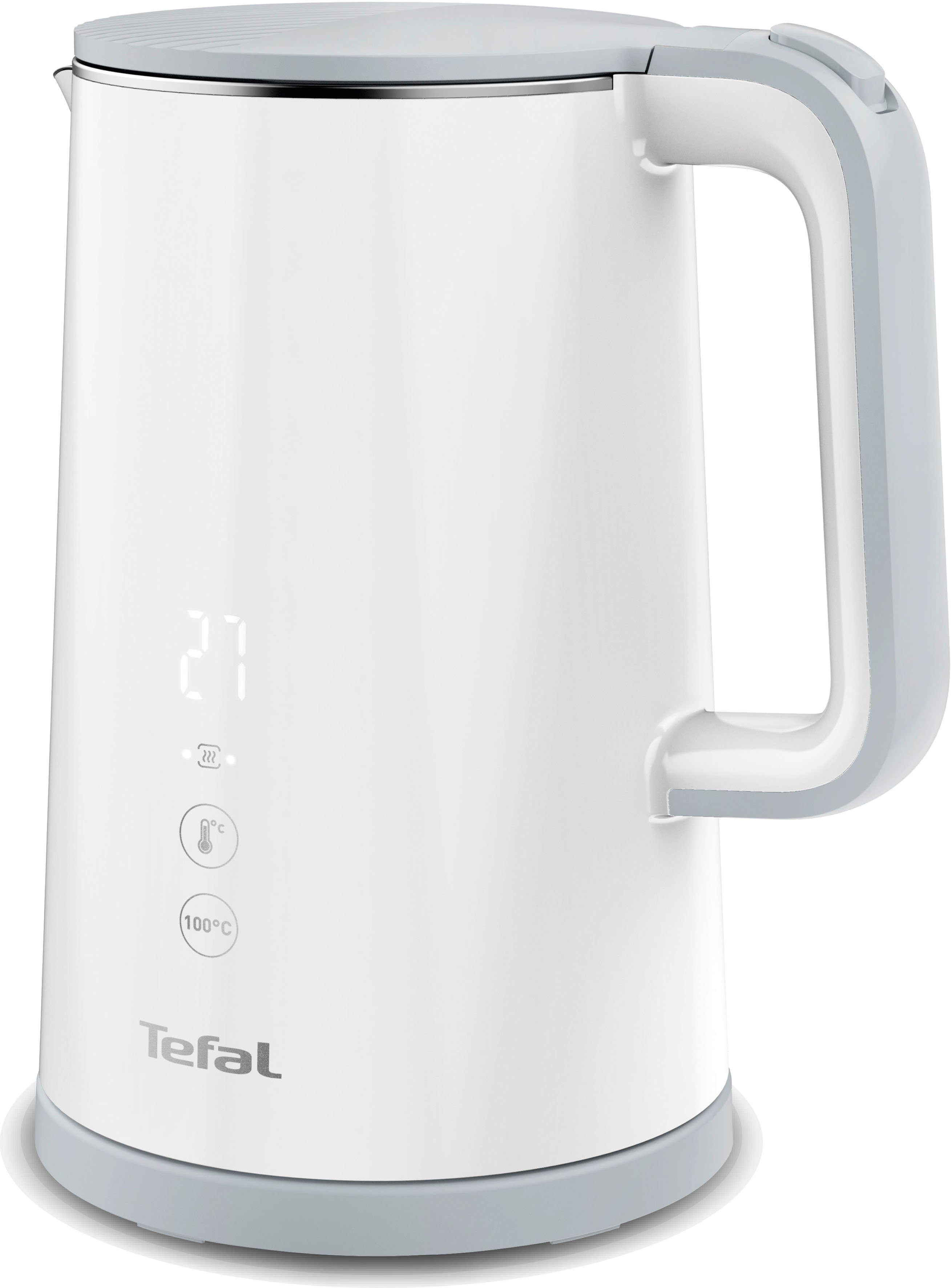 Tefal Wasserkocher KO6931, 1,5 l, 1800 W, 5 Temperaturstufen; Warmhaltefunktion; 360° drehbar; Live-Temperatur