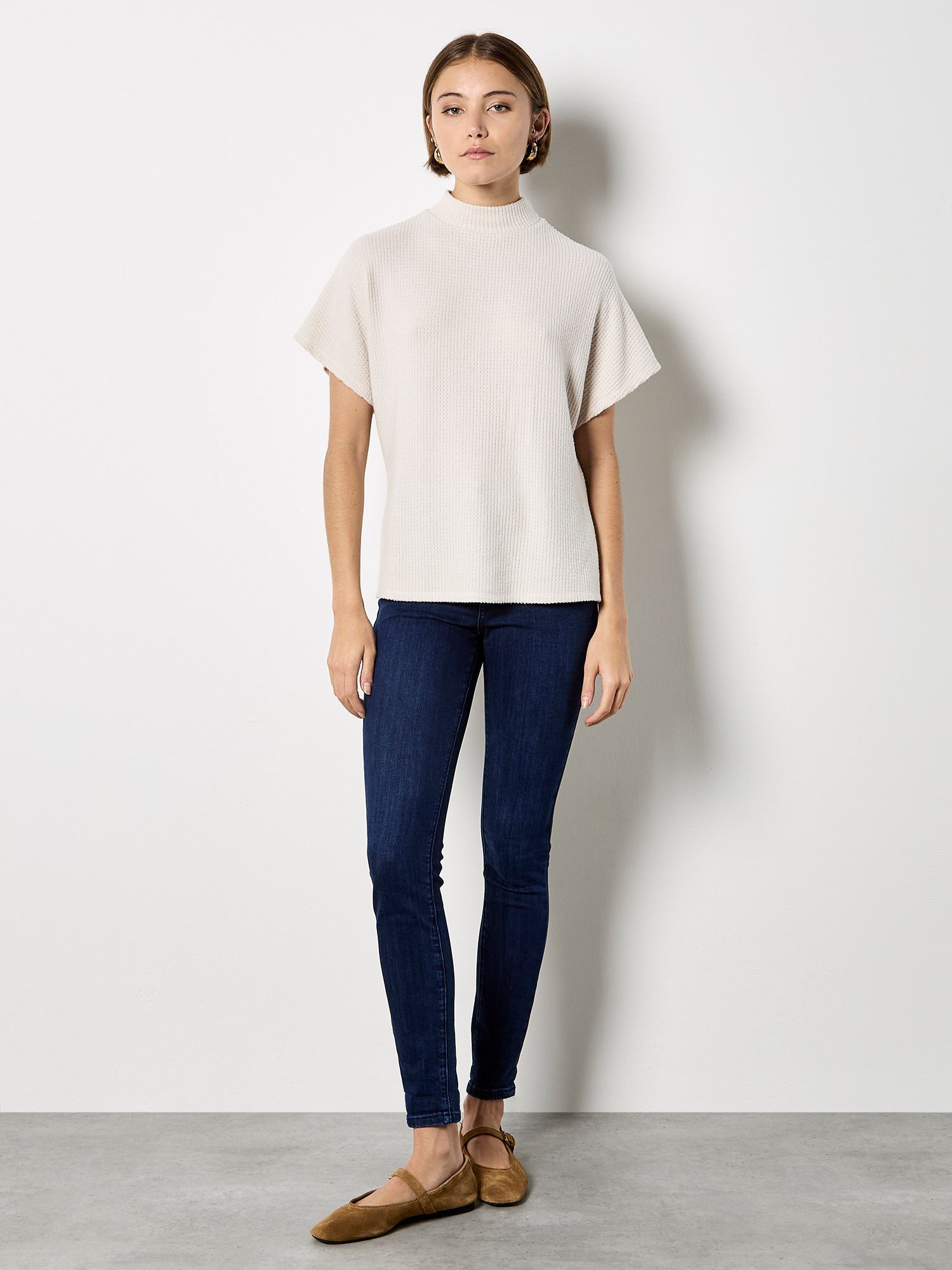 Apricot Fledermausshirt Kurzarmshirt mit Fledermausärmeln