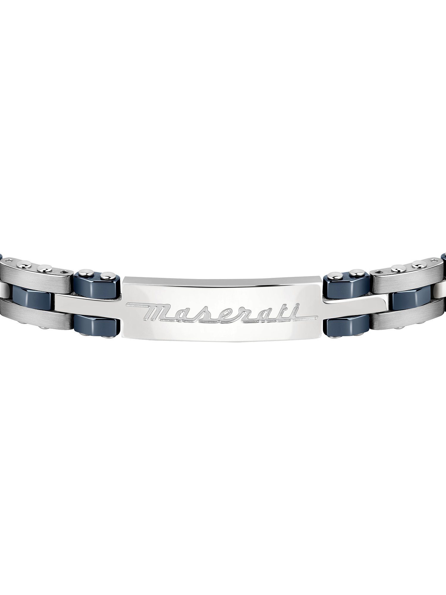 MASERATI Edelstahlarmband blau Keramik Maserati Herren-Armband Edelstahl