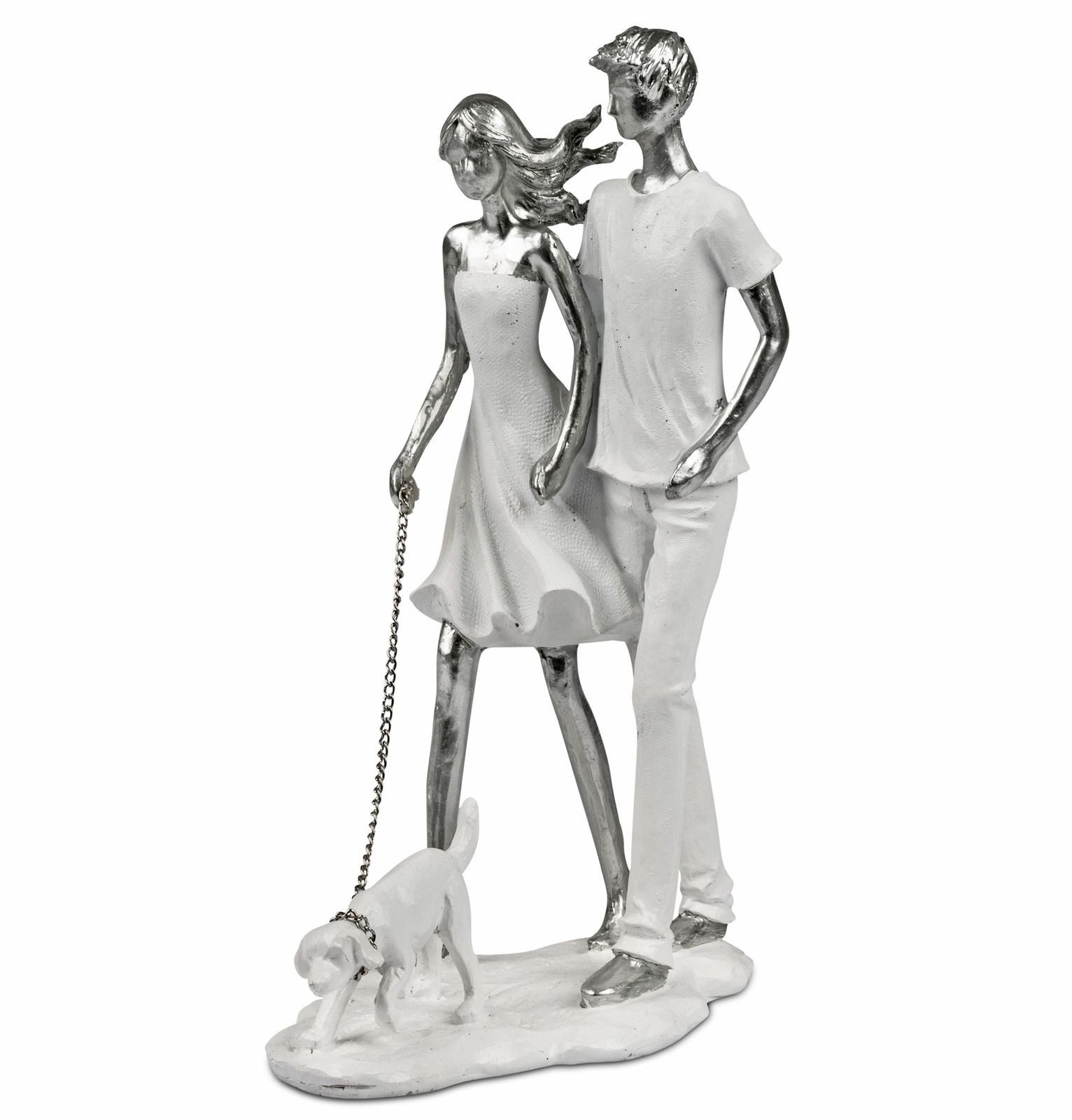 formano Dekofigur Dekofigur Paar mit Hund 27 cm Handbemalt Skulptur Liebe M günstig online kaufen