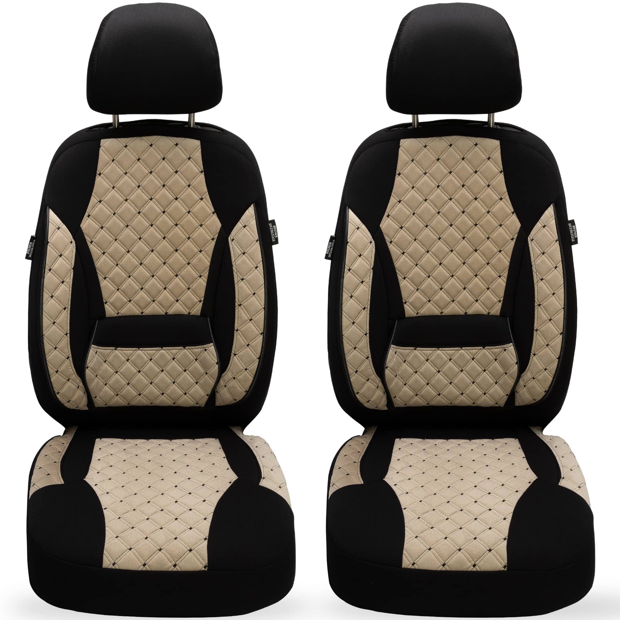 BREMER SITZBEZÜGE Autositzbezug für Audi A5 F5 Bj ab 2016 (TK605), Set, Schonbezüge Sitzbezüge Fahrer und Beifahrer, in Beige/Schwarz