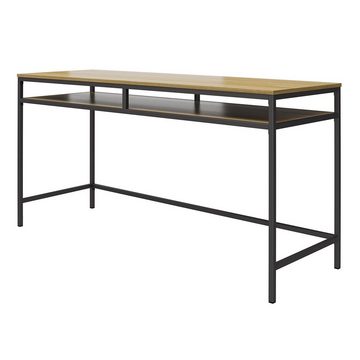 loft24 Schreibtisch Bradford, Metallgestell, Tischplatte in Holzoptik, Breite 153 cm