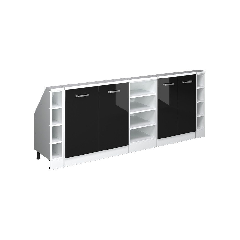 Vicco Unterschrank R-Line, Schwarz-Eiche Hochglanz/Weiß, 215 günstig online kaufen
