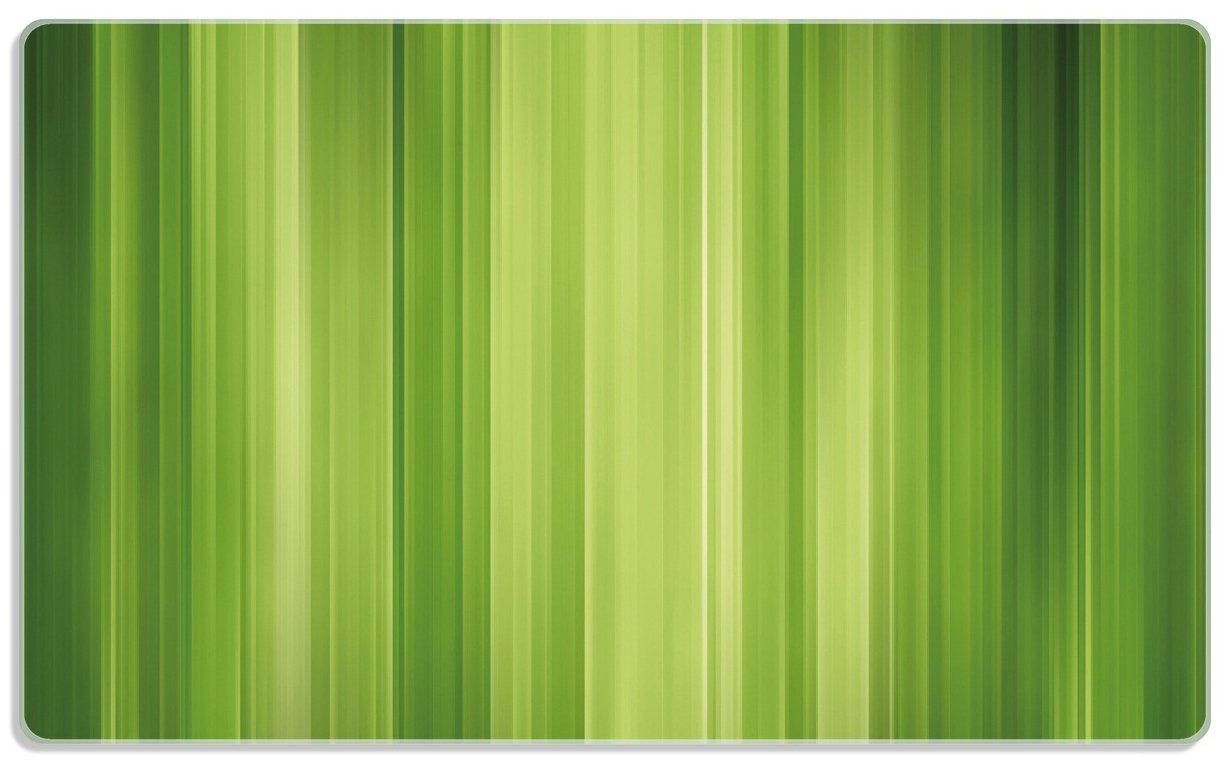 Wallario Frühstücksbrett Grün und schwarz gestreift - Abstraktes Streifenmuster, ESG-Sicherheitsglas, (inkl. rutschfester Gummifüße 4mm, 1-St), 14x23cm