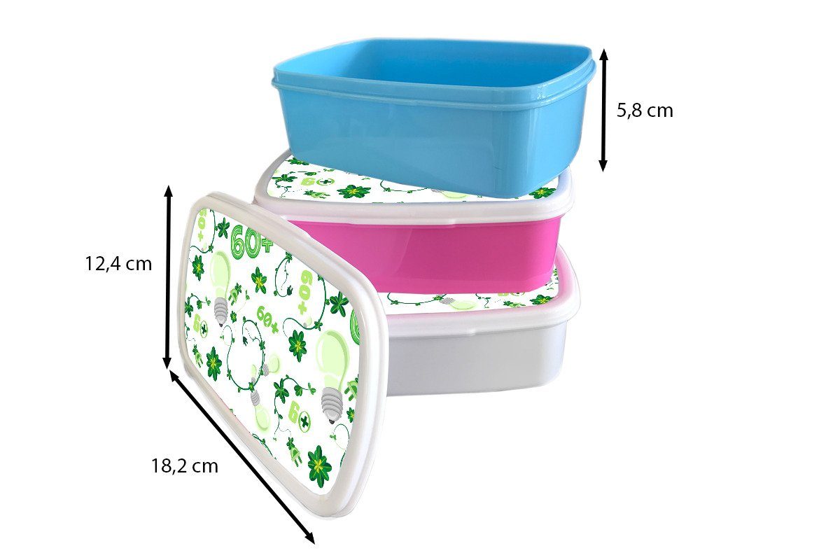 Kunststoff MuchoWow Snackbox, für Erwachsene, Brotdose Lunchbox Pflanzen Brotbox rosa Lampen (2-tlg), - Muster, Kunststoff, Mädchen, Kinder, -