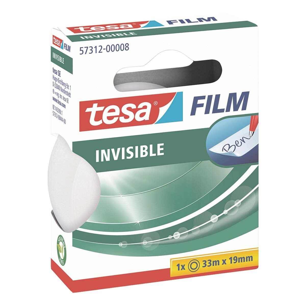 tesa Klebeband invisible (1-St) 19 mm/33 m, matt-unsichtbar und beschriftbar