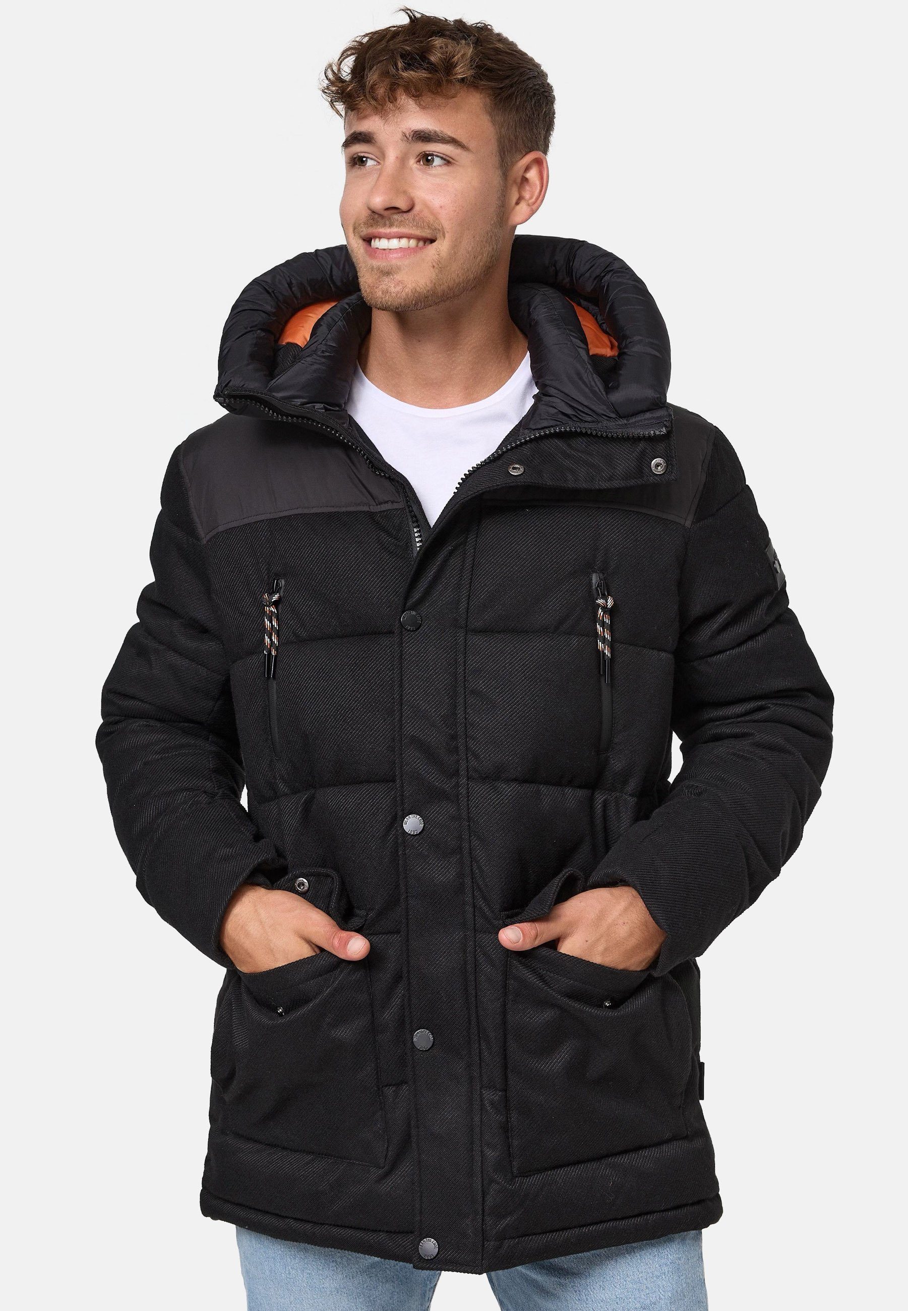 Black Krem Winterjacke Indicode